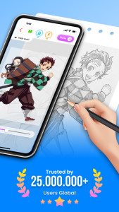 اسکرین شات 1 برنامه Draw Cartoon - AR Sketch App