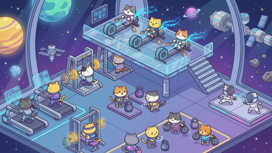 اسکرین شات 3 بازی Kitty Gym - Idle Cat Games