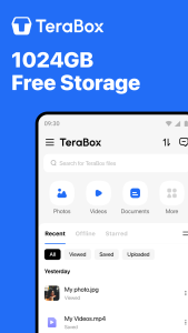 اسکرین شات 1 برنامه TeraBox: 1TB Cloud & AI Space