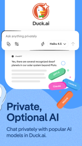 اسکرین شات 4 برنامه DuckDuckGo, optional Duck.ai