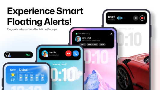 اسکرین شات 1 برنامه Dynamic Notch Notification Bar