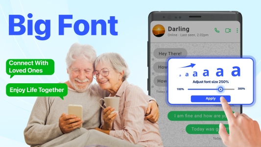 اسکرین شات 1 برنامه Big Font - Big Text Size