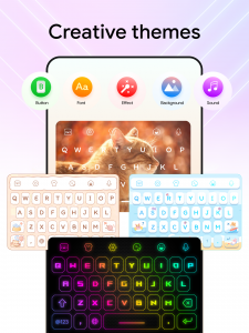 اسکرین شات 3 برنامه Neon Led Keyboard: Emoji, Font