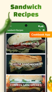 اسکرین شات 1 برنامه Sandwich Recipes: Cookbook App
