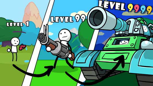اسکرین شات 1 بازی One Gun Stickman offline games
