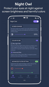 اسکرین شات 2 برنامه Night Owl - Screen Dimmer & Night Mode