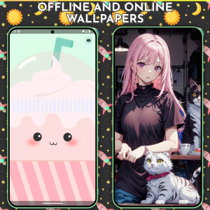 اسکرین شات 2 برنامه Cute Wallpapers - Kawaii