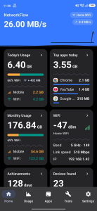 اسکرین شات 1 برنامه NetworkFlow: Data & Speed