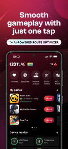 اسکرین شات 1 برنامه ExitLag: Fix Ping Mobile & Lag