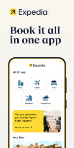 اسکرین شات 1 برنامه Expedia: Hotels, Flights, Cars