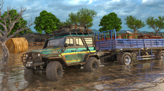 اسکرین شات 2 برنامه Offroad Mud Truck Driving Sim