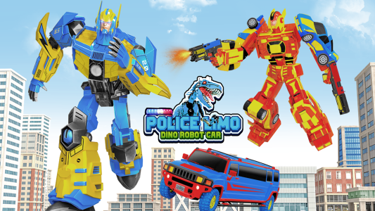 اسکرین شات 3 بازی Limo Car Dino Robot Car Game