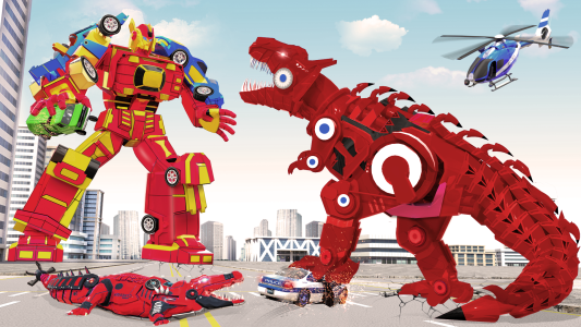 اسکرین شات 4 بازی Limo Car Dino Robot Car Game