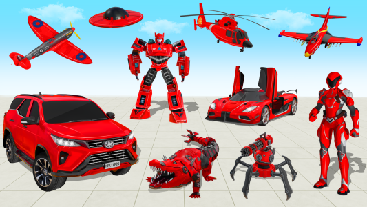 اسکرین شات 5 برنامه Flying Prado Car Robot Game