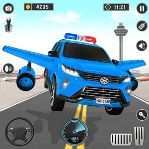 اسکرین شات 1 برنامه Flying Prado Car Robot Game
