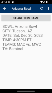 اسکرین شات 6 برنامه College Football Bowl Schedule
