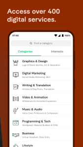 اسکرین شات 4 برنامه Fiverr - Freelance Service