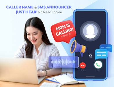 اسکرین شات 1 برنامه Caller Name Announcer and SMS