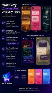 اسکرین شات 2 برنامه Switch SMS: Texting & Themes