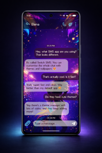 اسکرین شات 3 برنامه Switch SMS: Custom Chat Themes
