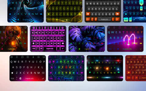اسکرین شات 1 برنامه LED Keyboard: Colorful Backlit