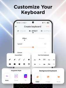 اسکرین شات 5 برنامه LED Keyboard: Colorful RGB