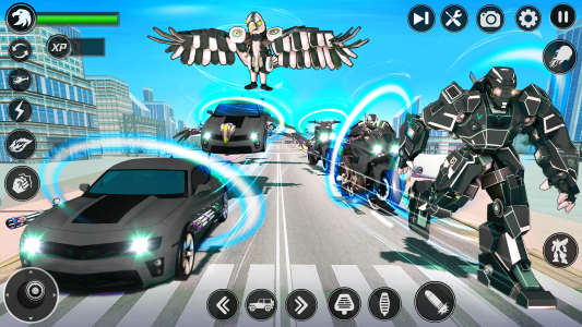 اسکرین شات 7 بازی Flying Hawk Robot Car Games