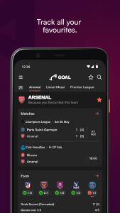 اسکرین شات 2 برنامه GOAL - Football News & Scores