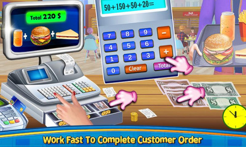 اسکرین شات 3 بازی High School Cafe Cashier Games