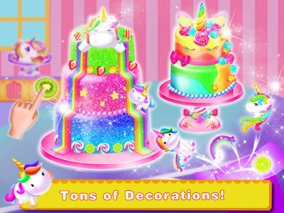 اسکرین شات 4 برنامه Rainbow Unicorn Cake Maker – Kids Cooking Games