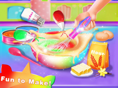 اسکرین شات 3 برنامه Rainbow Unicorn Cake Maker – Kids Cooking Games