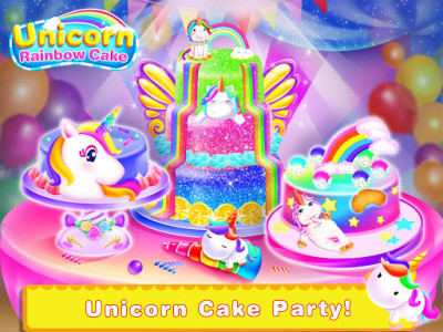 اسکرین شات 1 برنامه Rainbow Unicorn Cake Maker – Kids Cooking Games