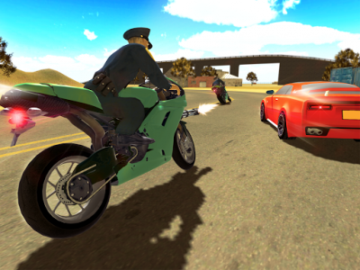 اسکرین شات 4 بازی Moto Bike Police Chase 3D