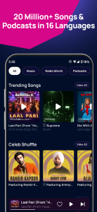 اسکرین شات 6 برنامه Gaana: MP3 Songs, Music App