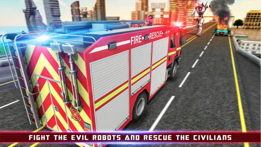 اسکرین شات 3 بازی Robot Fire Rescue: Truck Games