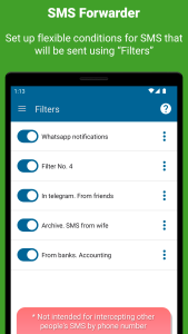 اسکرین شات 1 برنامه SMS forwarder
