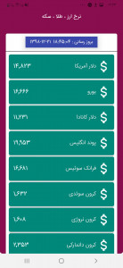 اسکرین شات 1 برنامه نرخ ارز ، طلا ، سکه
