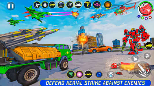 اسکرین شات 2 برنامه Army Truck Robot Car Game 3d