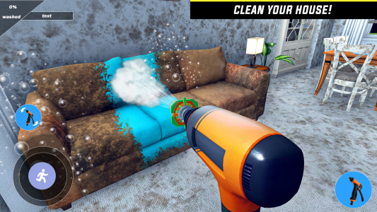 اسکرین شات 1 بازی Power Gun House Washing Game