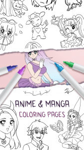 اسکرین شات 1 برنامه Anime Coloring Book for Girls