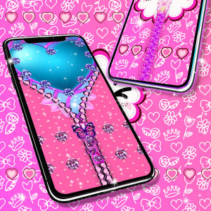اسکرین شات 3 برنامه Girly lock screen zipper
