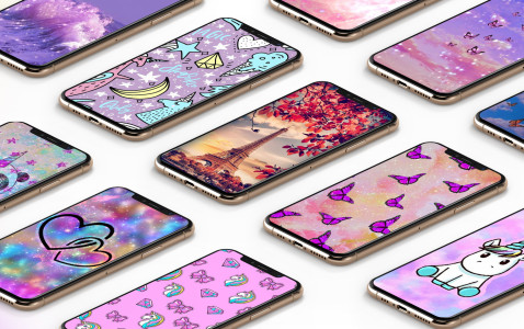 اسکرین شات 1 برنامه Cute Girly Wallpaper