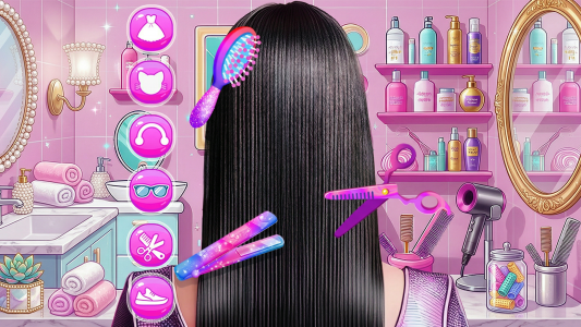 اسکرین شات 1 برنامه PopStar Girl Hair Salon ASMR