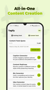 اسکرین شات 2 برنامه Tagify: AI Hashtag Generator