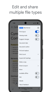اسکرین شات 2 برنامه Google Docs
