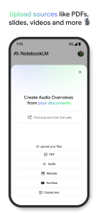 اسکرین شات 3 برنامه Google NotebookLM
