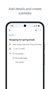 اسکرین شات 2 برنامه Google Tasks