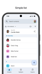 اسکرین شات 2 برنامه گوگل کانتکتس (Contacts)