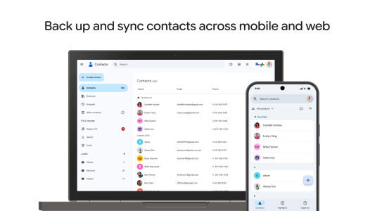 اسکرین شات 1 برنامه گوگل کانتکتس (Contacts)