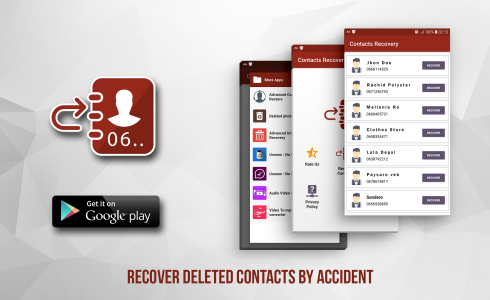 اسکرین شات 1 برنامه Recover Deleted Contacts